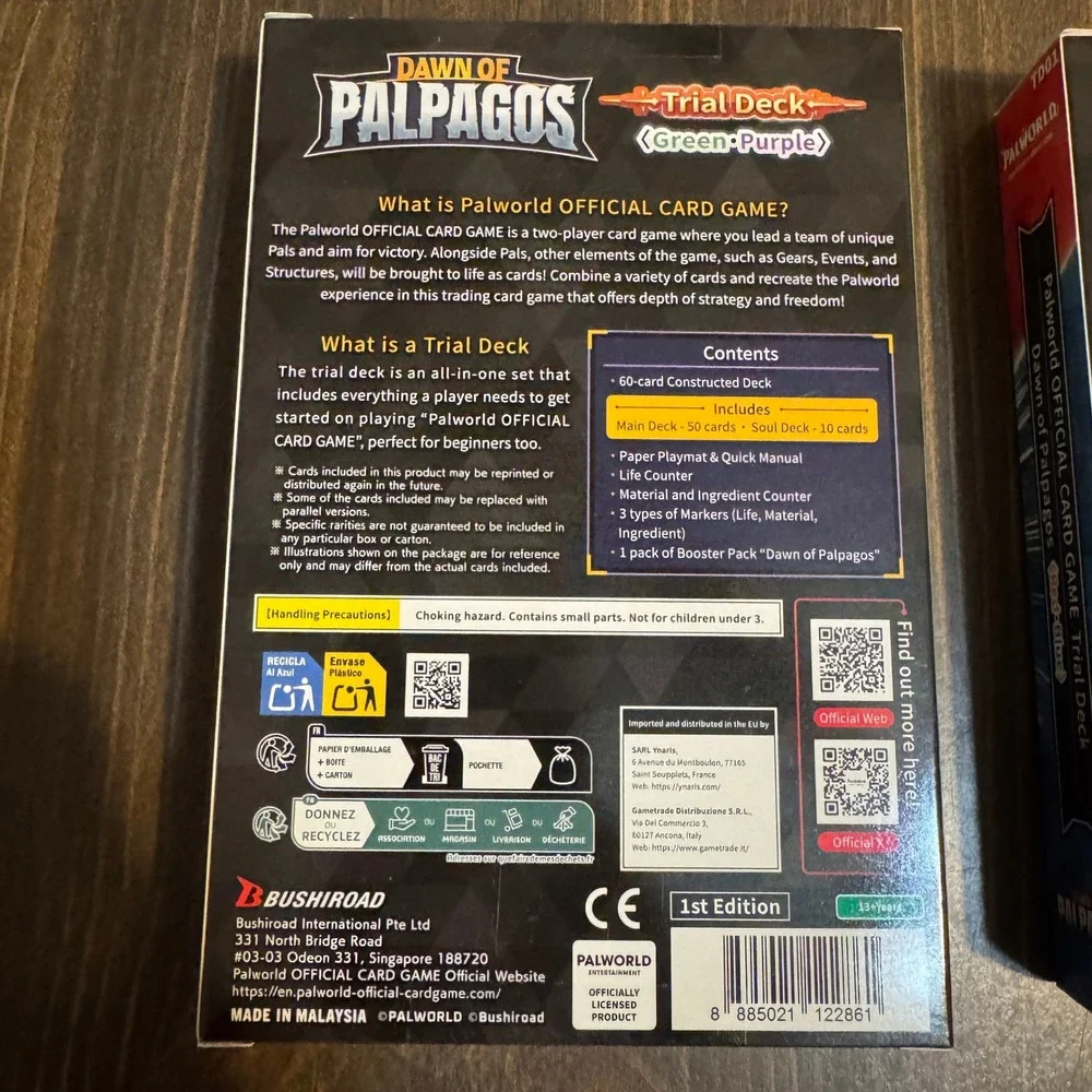 NIB Palworld TCG Dawn of Palpagos Trial Decks Red Blue Green Purple 1st Edition